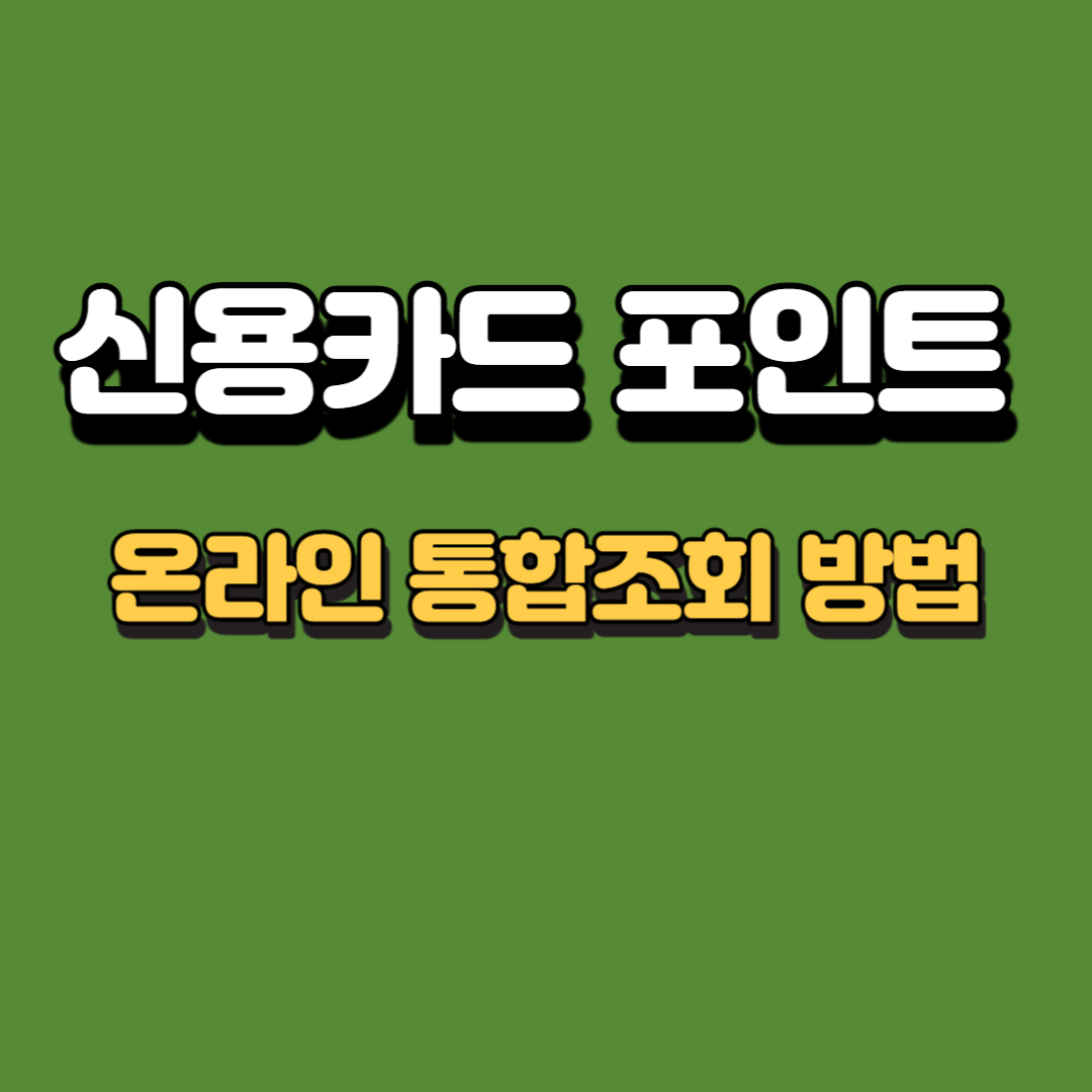 신용카드-포인트-온라인-통합조회-방법