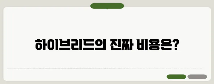 하이브리드 자동차 단점 & 유지비 비교 (전기차와 뭐가 다를까?)