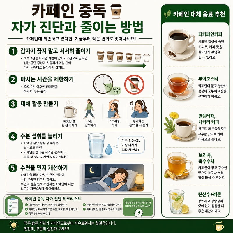 카페인 중독 자가 진단과 줄이는 법