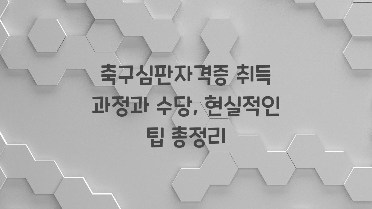 축구심판자격증