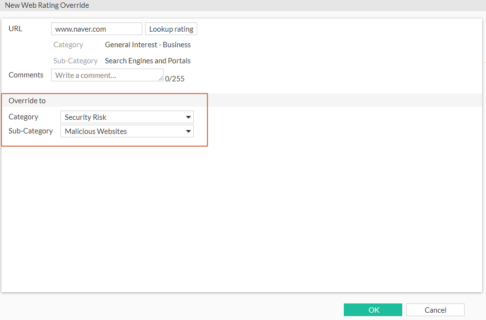 Fortigate Web Rating Overrides