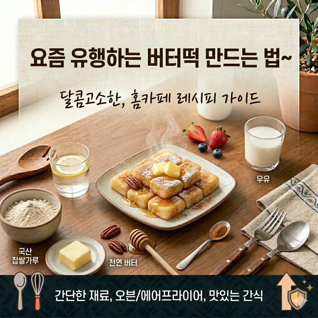 바삭한 겉면과 떡처럼 쫀득한 속면이 대비를 이루는 최종 완성된 상하이 버터떡의 단면 모습