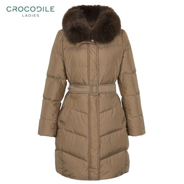 크로커다일레이디 벨티드 퍼 다운패딩