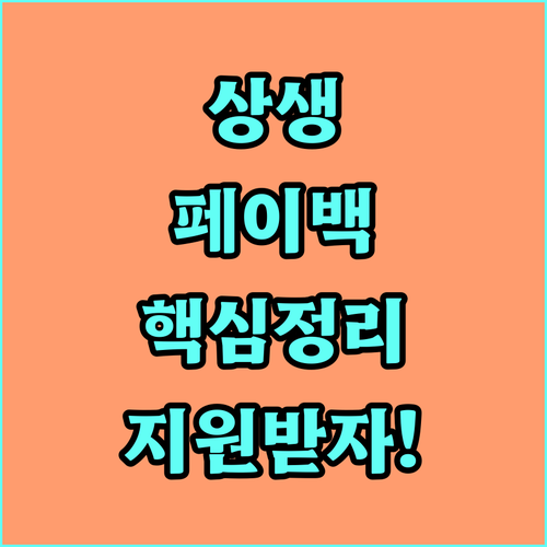 상생페이백 전통시장 외식업 집중 지원..