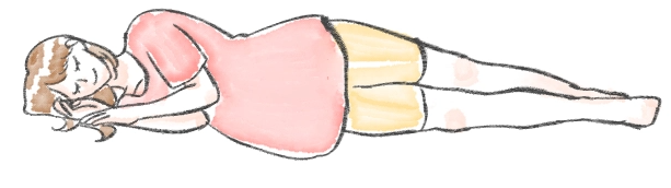 옆으로 누운 일러스트