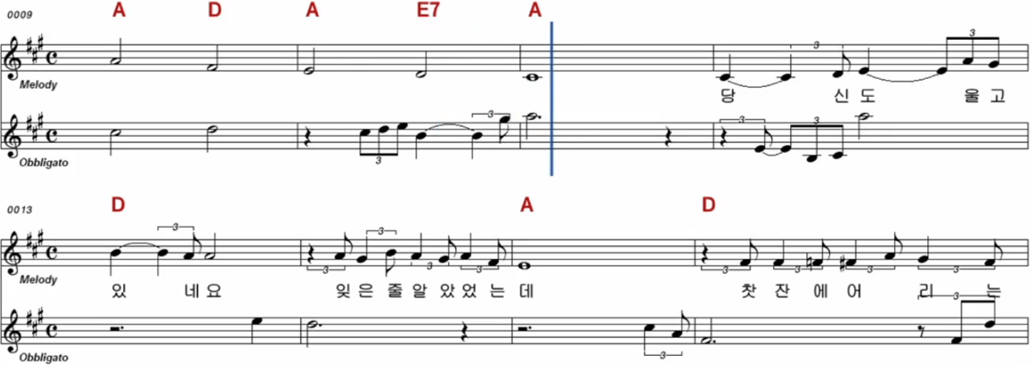 양하영(김종찬) 당신도 울고 있네요 악보