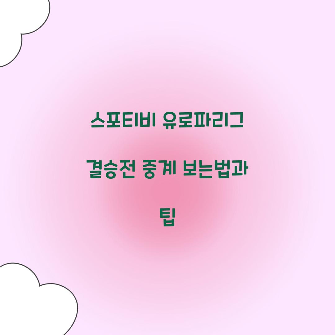 스포티비 유로파리그 결승전 중계 보는법