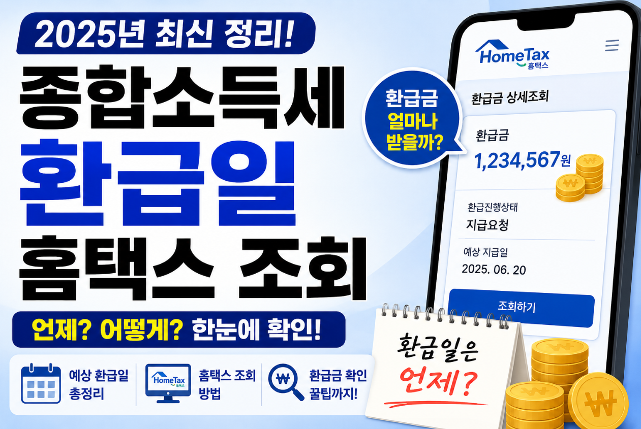 2025년 종합소득세 환급일 홈택스 조회 정리