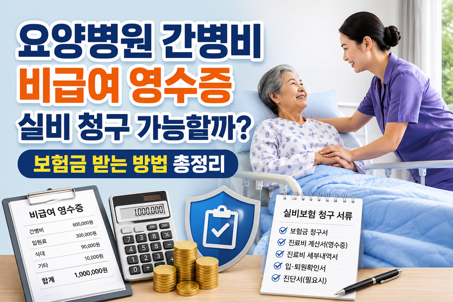 요양병원 간병비 비급여 영수증 실비 청구 가능할까? 보험금 받는 방법 총정리 관련 사진