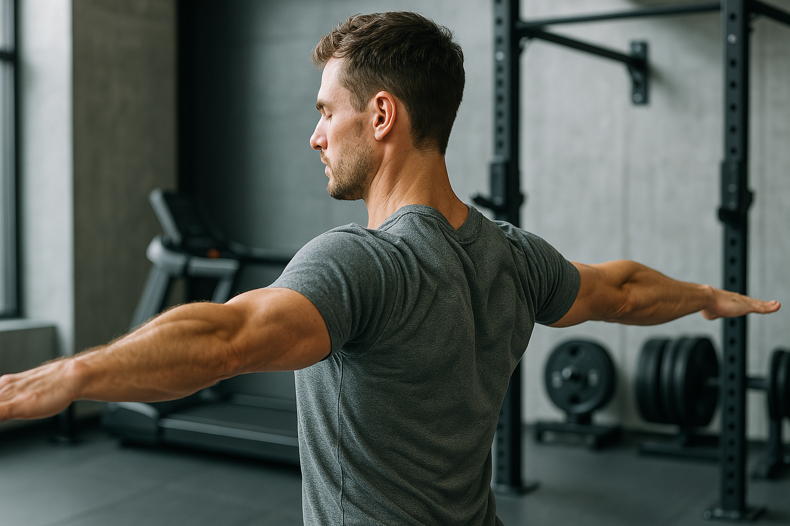 상체 균형 운동을 하는 모습