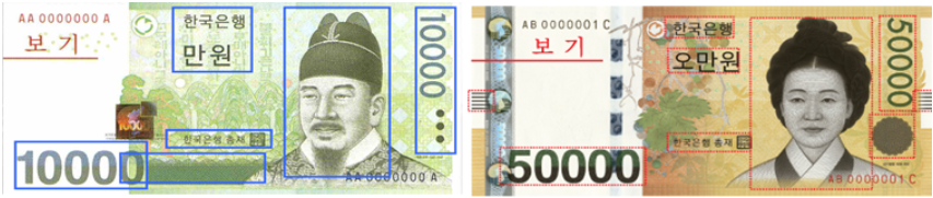 볼록인쇄 위치 예시