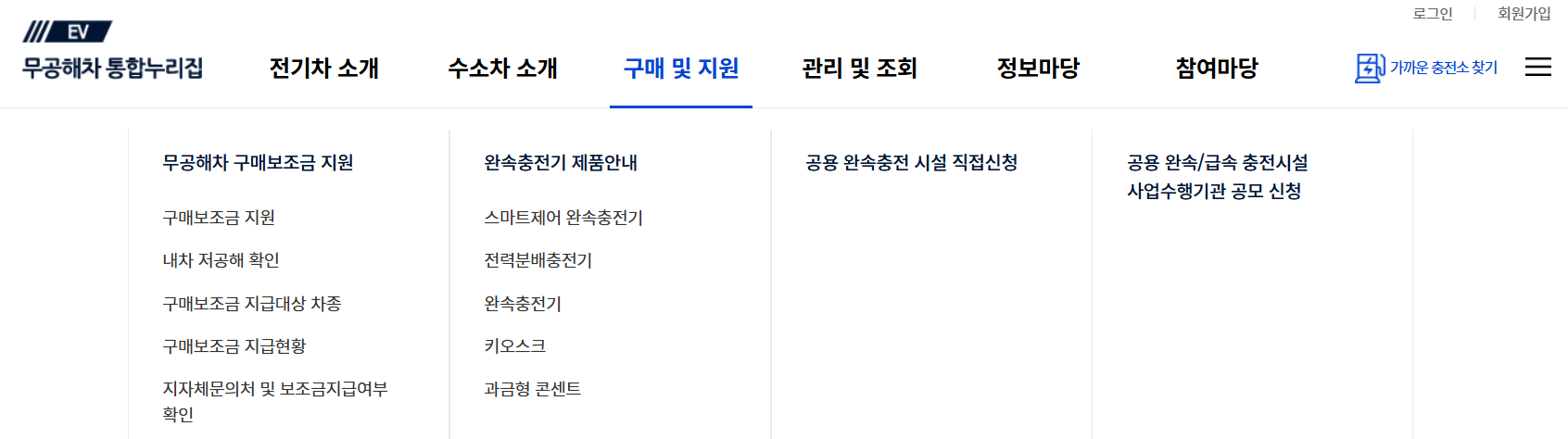 무공해차 통합누리집 홈페이지 바로가기
