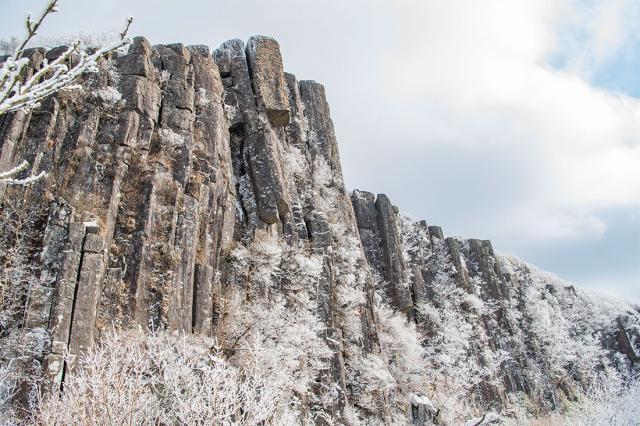 서석대의 설경 모습