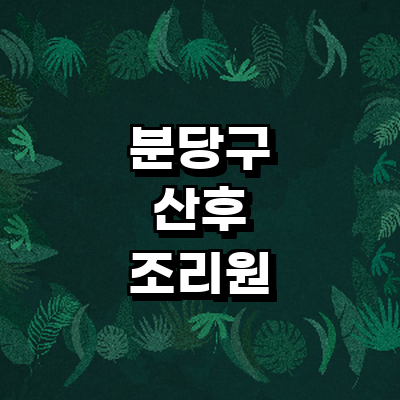 성남 분당구 산후조리원