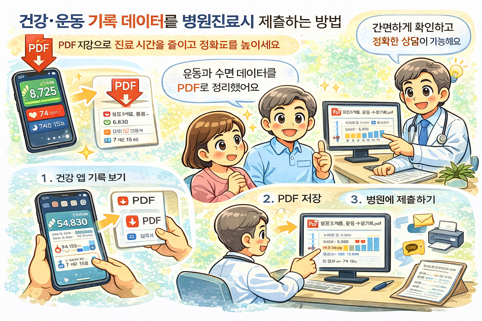 건강·운동 기록 데이터를 병원 진료 시 제출하는 방법