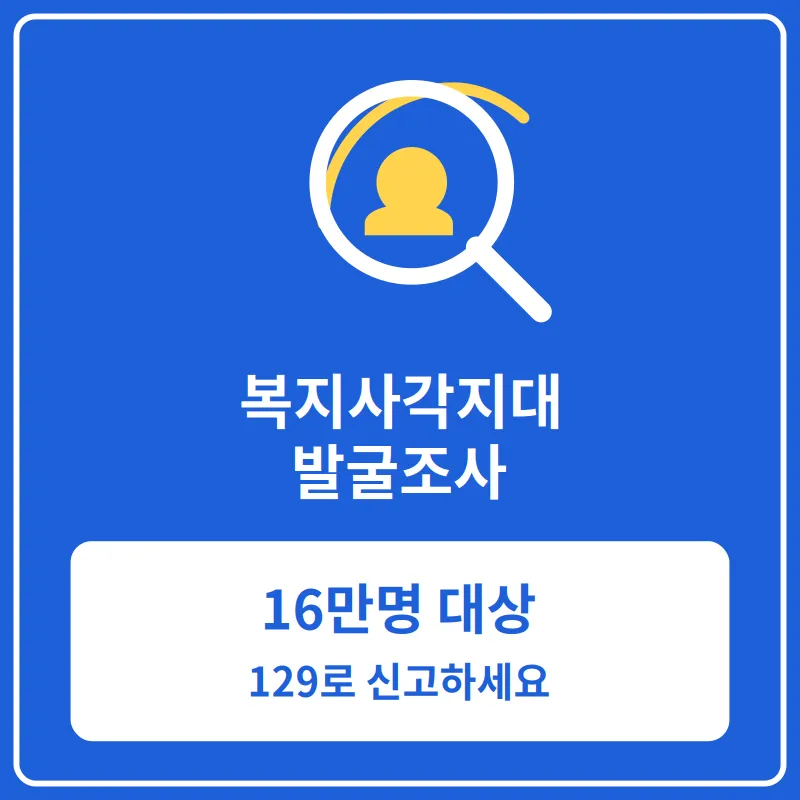 복지사각지대 발굴조사 안내