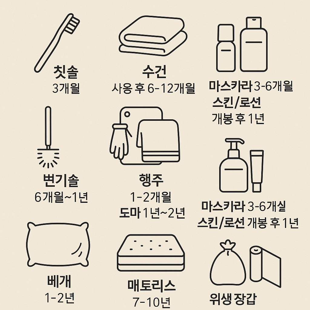 생필품 교체 시기