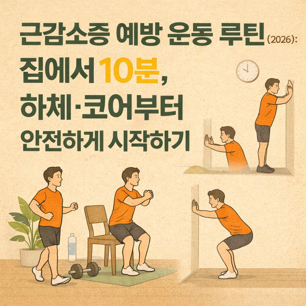 근감소증 예방 운동 루틴(2026): 집에서 10분, 하체·코어부터 안전하게 시작하기