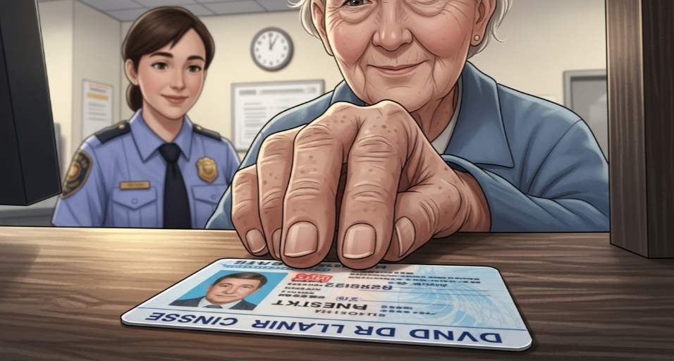 어르신, 운전 면허 반납하는 이미지 1