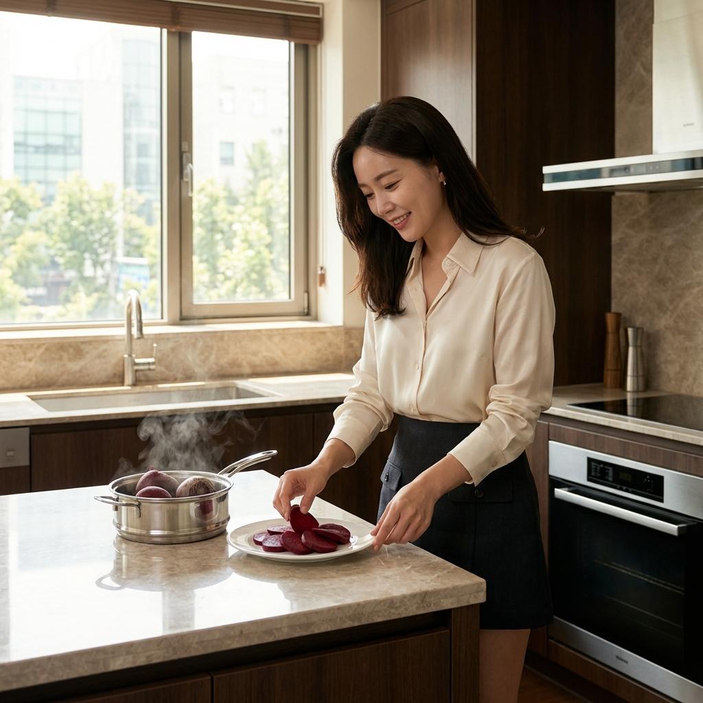 위장 장애 없이 부드럽게 흡수되는 비트 찌는 황금 시간