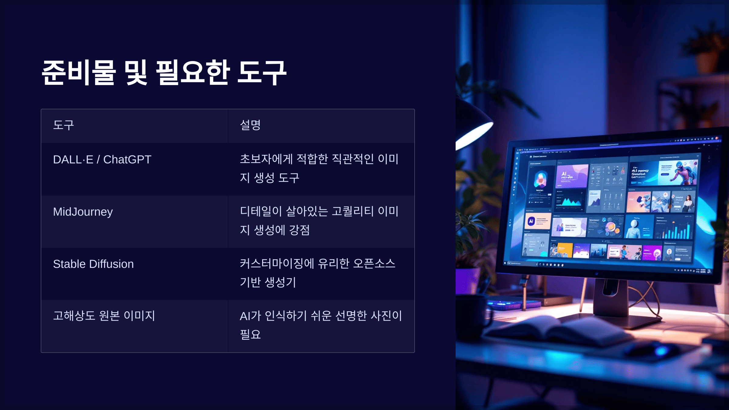 준비물 및 필요한 도구