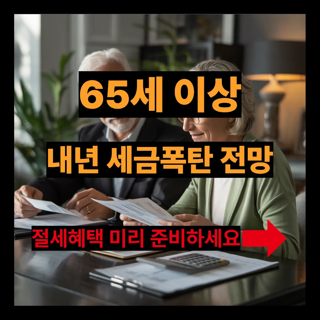 65세 이상 내년 세금폭탄 전망 절세혜택 미리 준비하세요