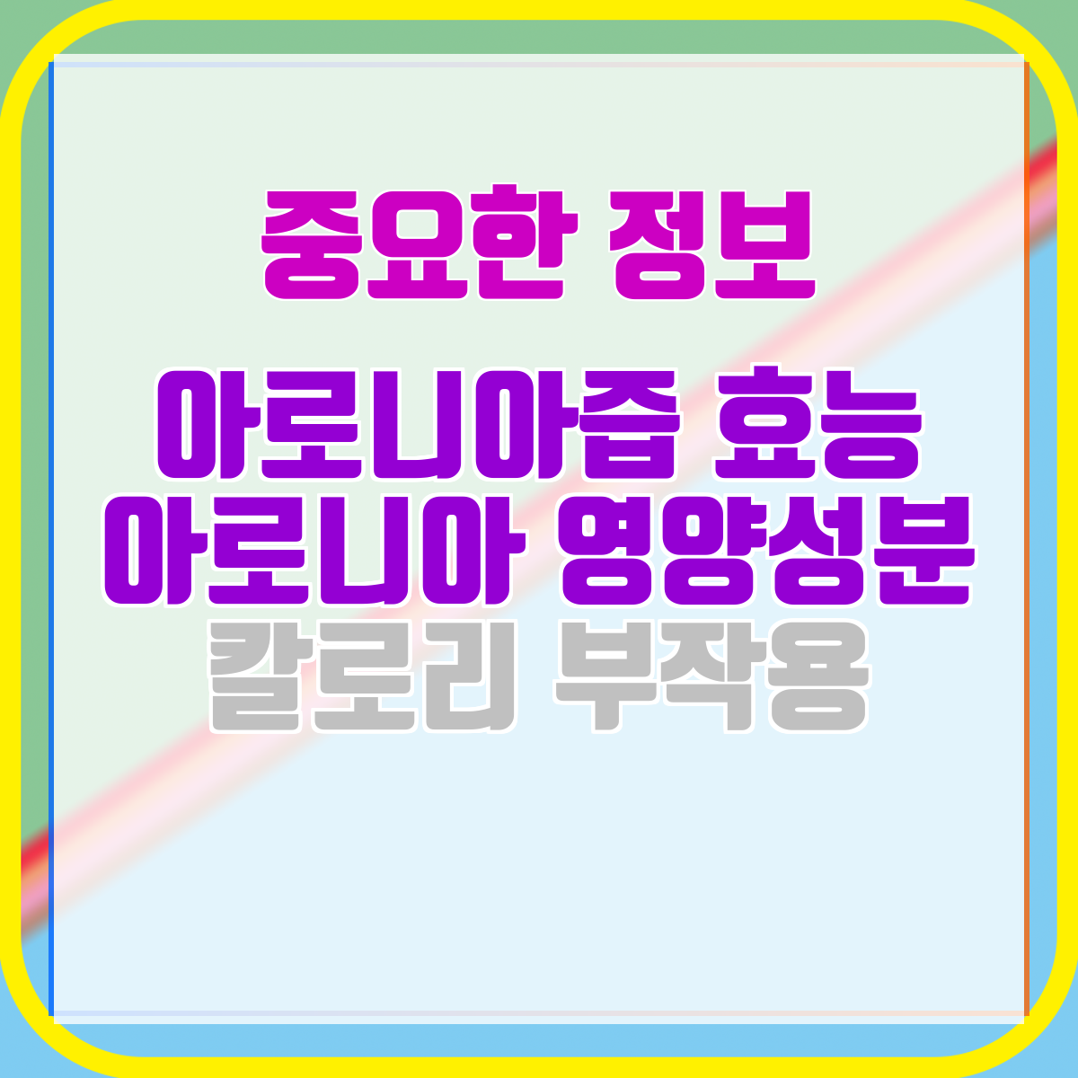 아로니아즙 효능 아로니아 영양성분 칼로리 부작용