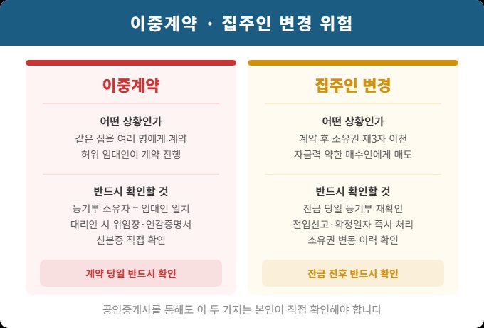 전세 이중계약과 집주인 변경 사기 유형별 확인 기준 안내