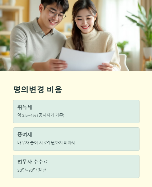 명의 변경 비용