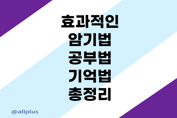 효과적인 암기법, 공부법, 기억법 총정리