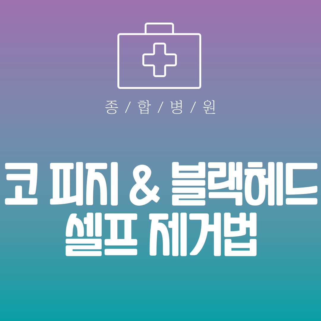 코 피지 블랙헤드 셀프 제거법