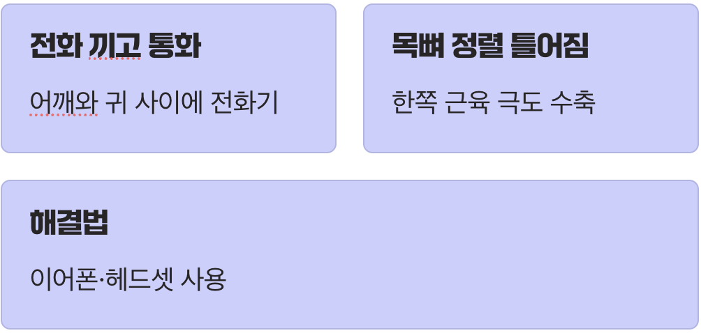 최악의 자세 4: 무심코 하는 ‘전화 통화’ 자세