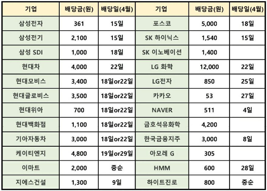 배당금 배당일