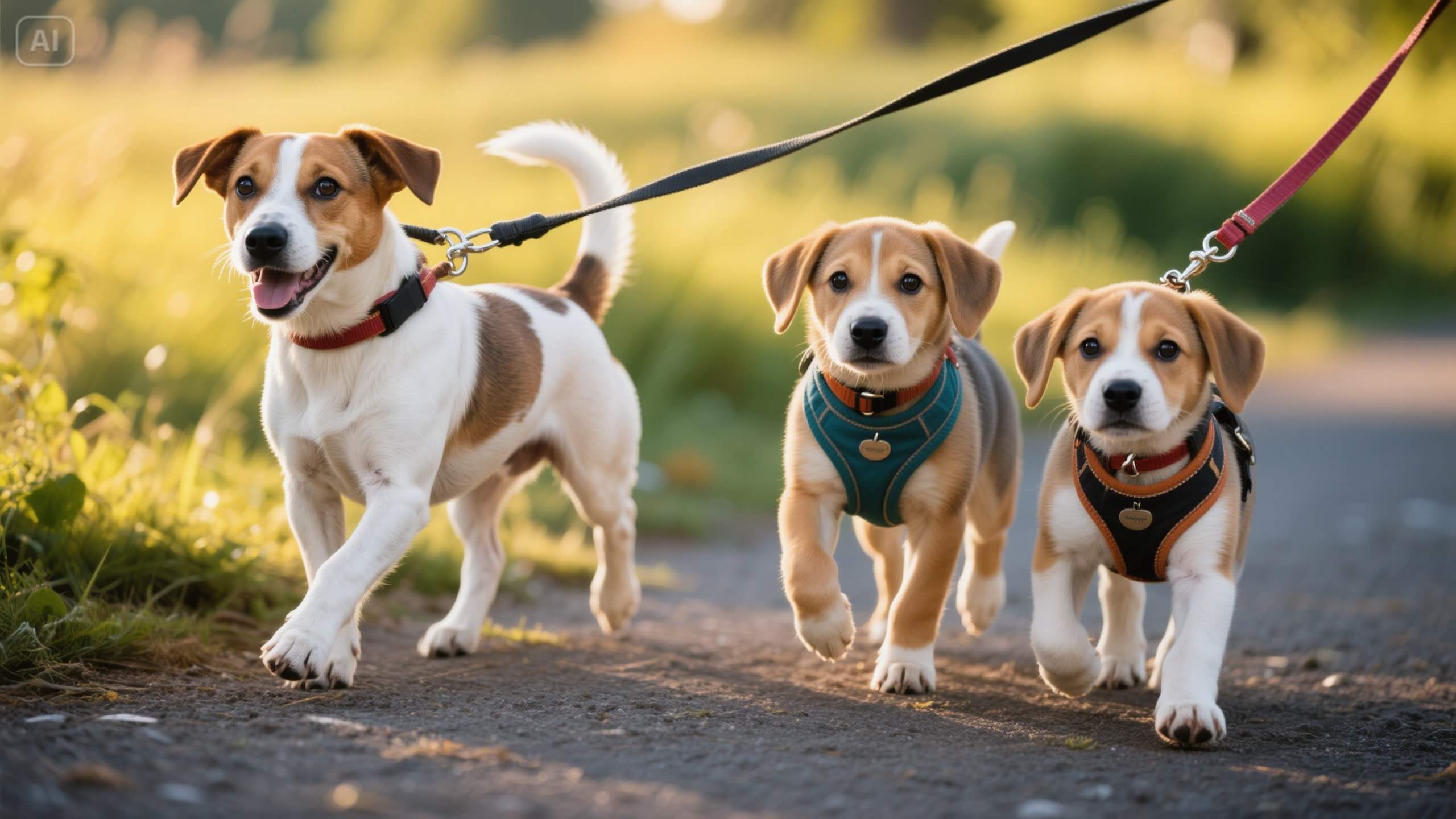 다견 가정에서의 개별 산책 필요성과 효과적인 방법