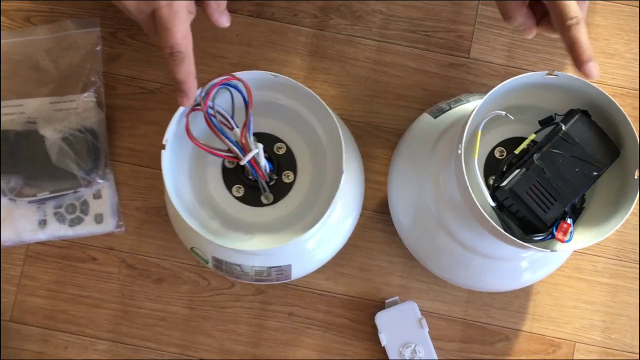 AC모터 실링팬, DC 모터 실링팬 외과은 동일하다