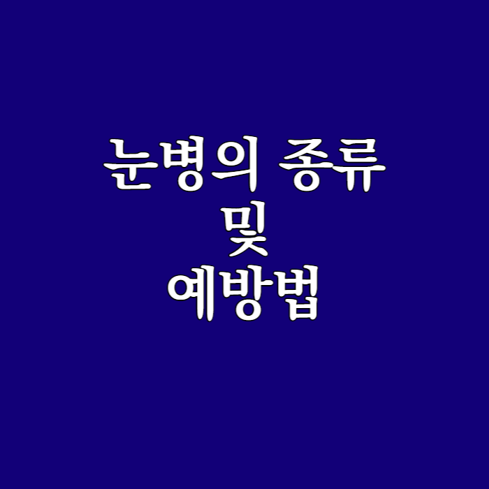 눈병증상종류예방법