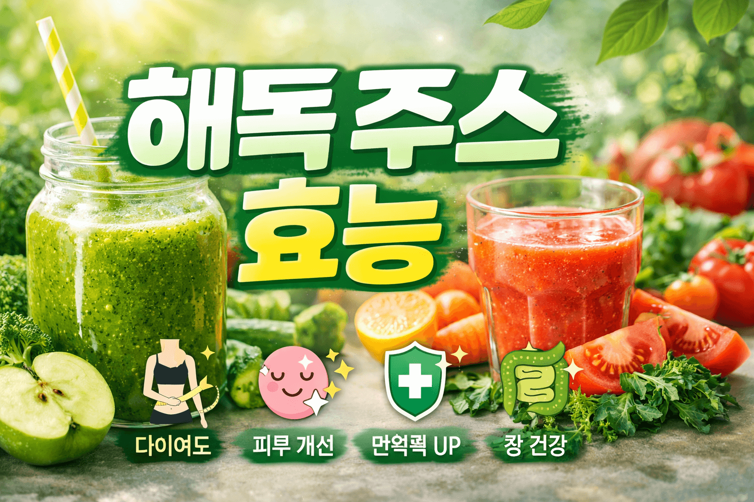 해독 주스 효능 완벽 정리 ❘ 몸속 독소 제거와 다이어트 효과 한눈에!