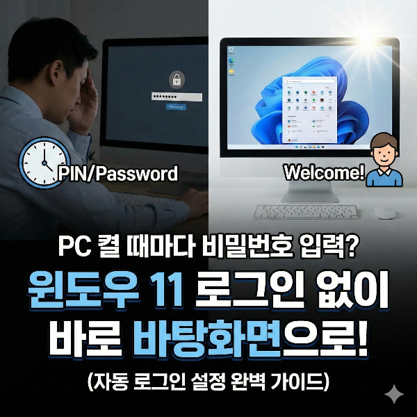 윈도우 11 로그인 화면 없애기 썸네일