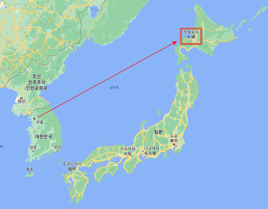 북해도 삿포로 위치