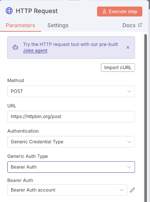 HTTP Request JWT Authentication 설정