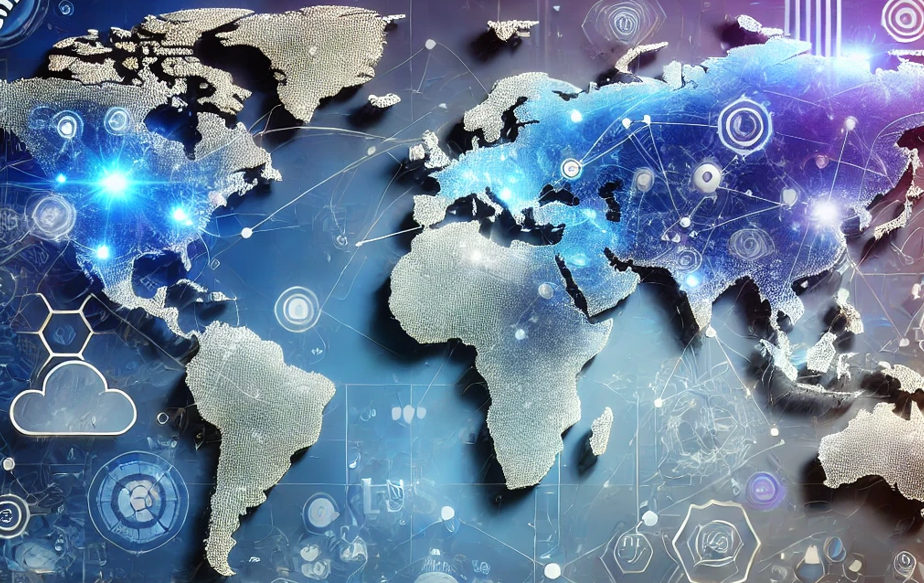 메타버스 속 세계지도의 모습 가상 이미지