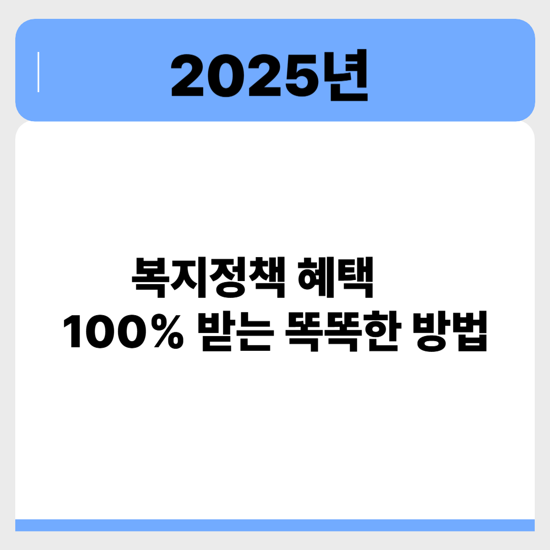 2025 복지정책 혜택 100% 받는 똑똑한 방법 관련 이미지