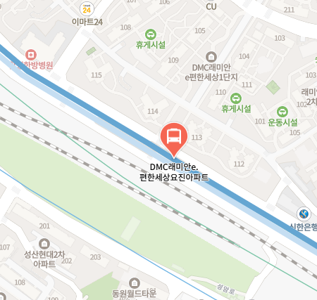 DMC래미안.e편한세상요진아파트에서 인천공항 리무진 공항버스(6005번) 지도 위치