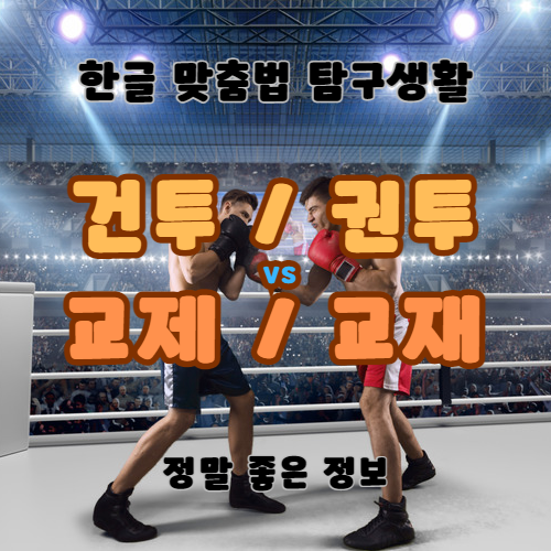 건투 권투 교제 교재 헷갈리는 한글 맞춤법