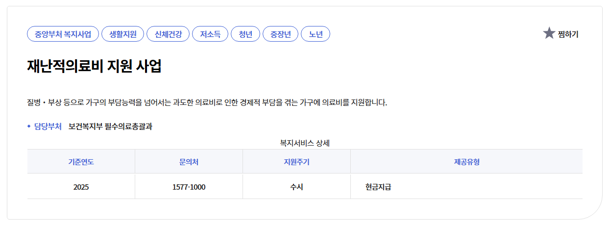 재난적의료비지원사업