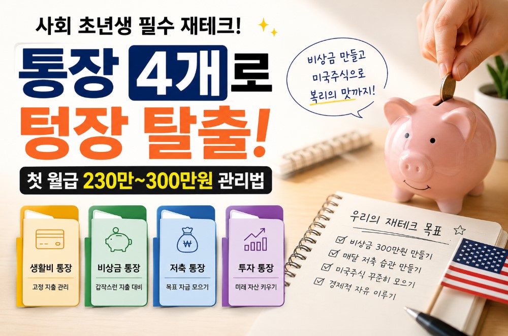 "첫 월급 230만~300만 원, 통장쪼개기로 1,000만 원 모으는 사회 초년생 재테크 비법"