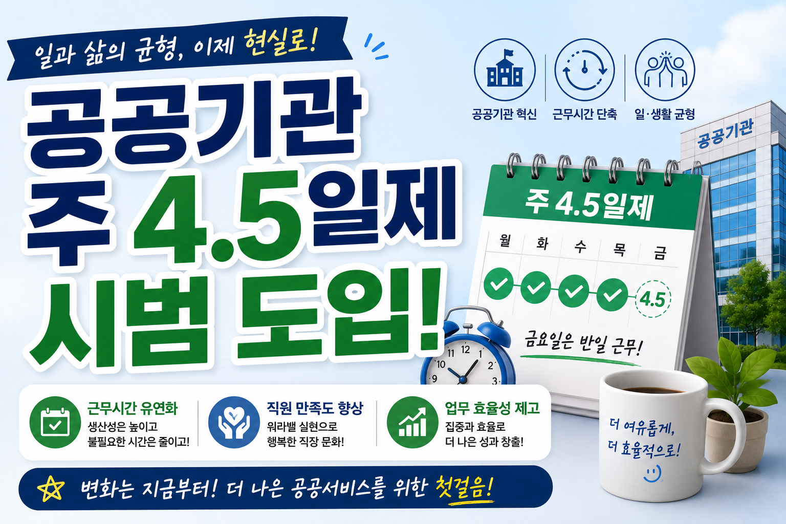 공공기관 주 4.5일제 시범도입