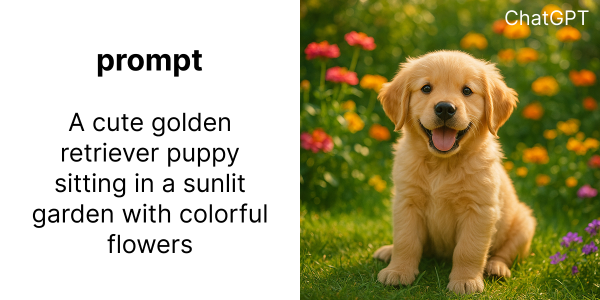 <ChatGPT generated image of golden retriever puppy>