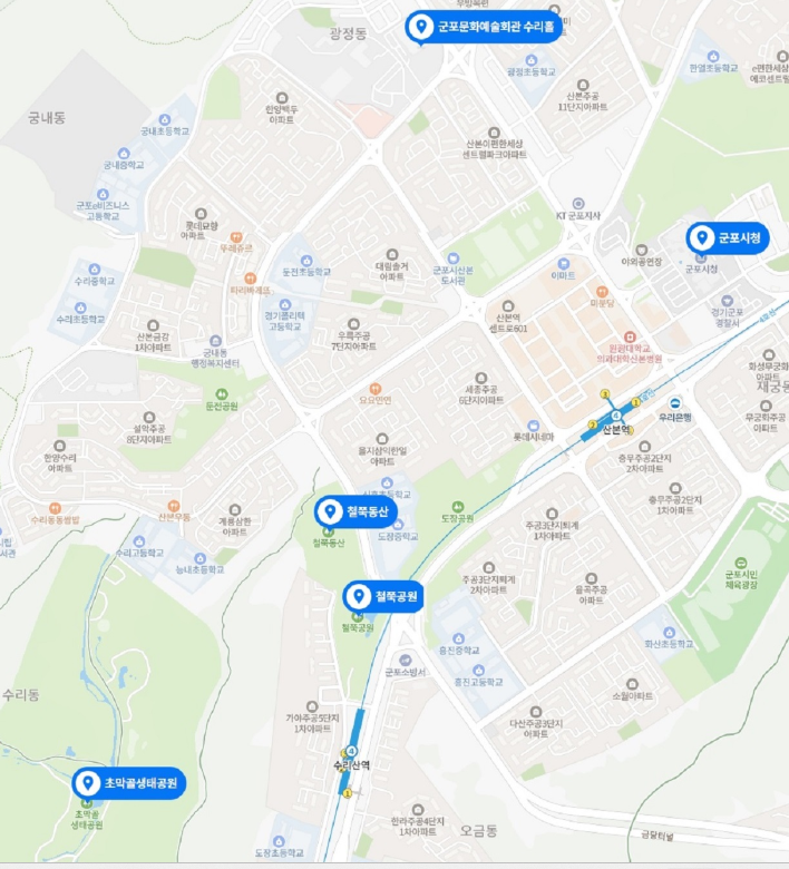 군포철쭉축제 철쭉동산 지도