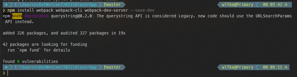 npm install webpack webpack-cli webpack-dev-server --save-dev